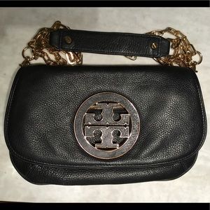 Tory Burch Amanda Black Leather Crossbody/Clutch